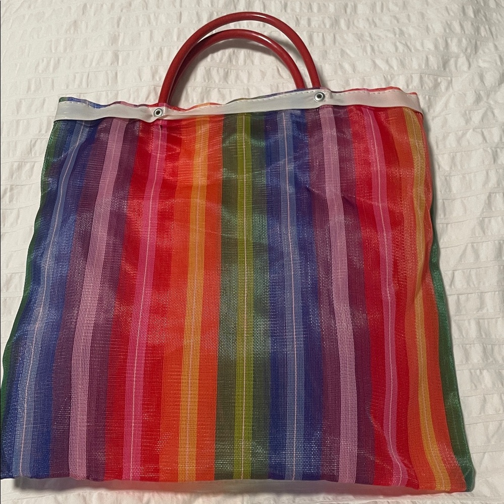 Colorful Striped Tote Bag